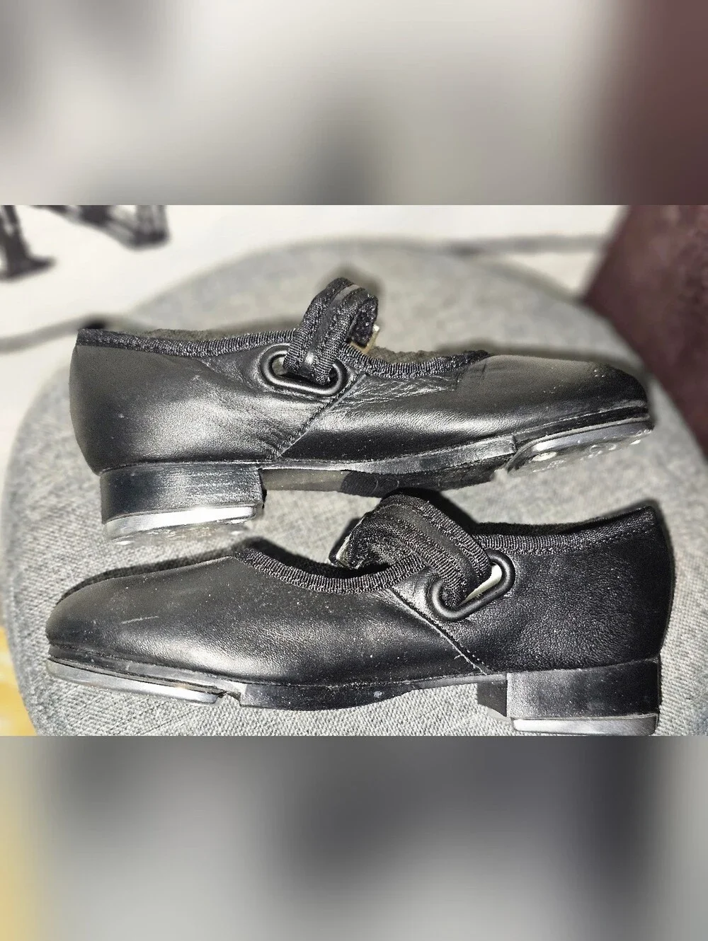 Capezio Black Girls Mary Jane Tele Tone Tap Shoes Sz 10M
